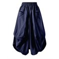 thumbnail image 4 of Tfken Summer Skirts For Women Elastic Waist Solid Color Long Skirts Trendy Daily Wear Female Leisure Clothes Blue, 4 of 9