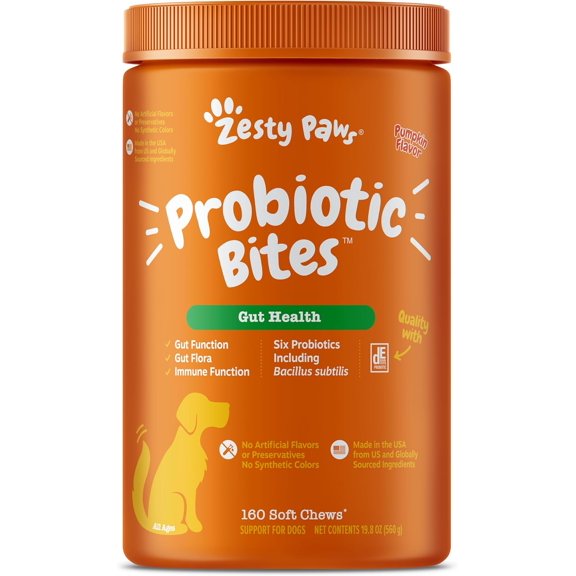 Zesty Paws Probiotic Bites, Pumpkin, 160 Count
