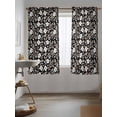 thumbnail image 3 of Black White Floral Curtains 63 Inch Length, Sheer Curtains for Bedroom Living Room Window Farmhouse Vintage Botanical Leaves Rod Pocket Drapes Kitchen Curtains Small Half Window 42"x63" 2 Panels, 3 of 6