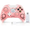 Wireless Controller for Xbox One, Fit for Xbox One S/One X/One Elite/Windows 7/8/10/PS3 /,Usergaing Wireless PC Gamepad with 2.4GHZ Wireless Adapter Pink (2020 Newest Version)-No Audio Jack