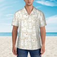 thumbnail image 2 of Fotbe White Rabbit Camisa Hawaiana para Hombre Unisex – Camisa Casual de Verano con Botones de Manga Corta de Algodón y Lino,X-Large, 2 of 7