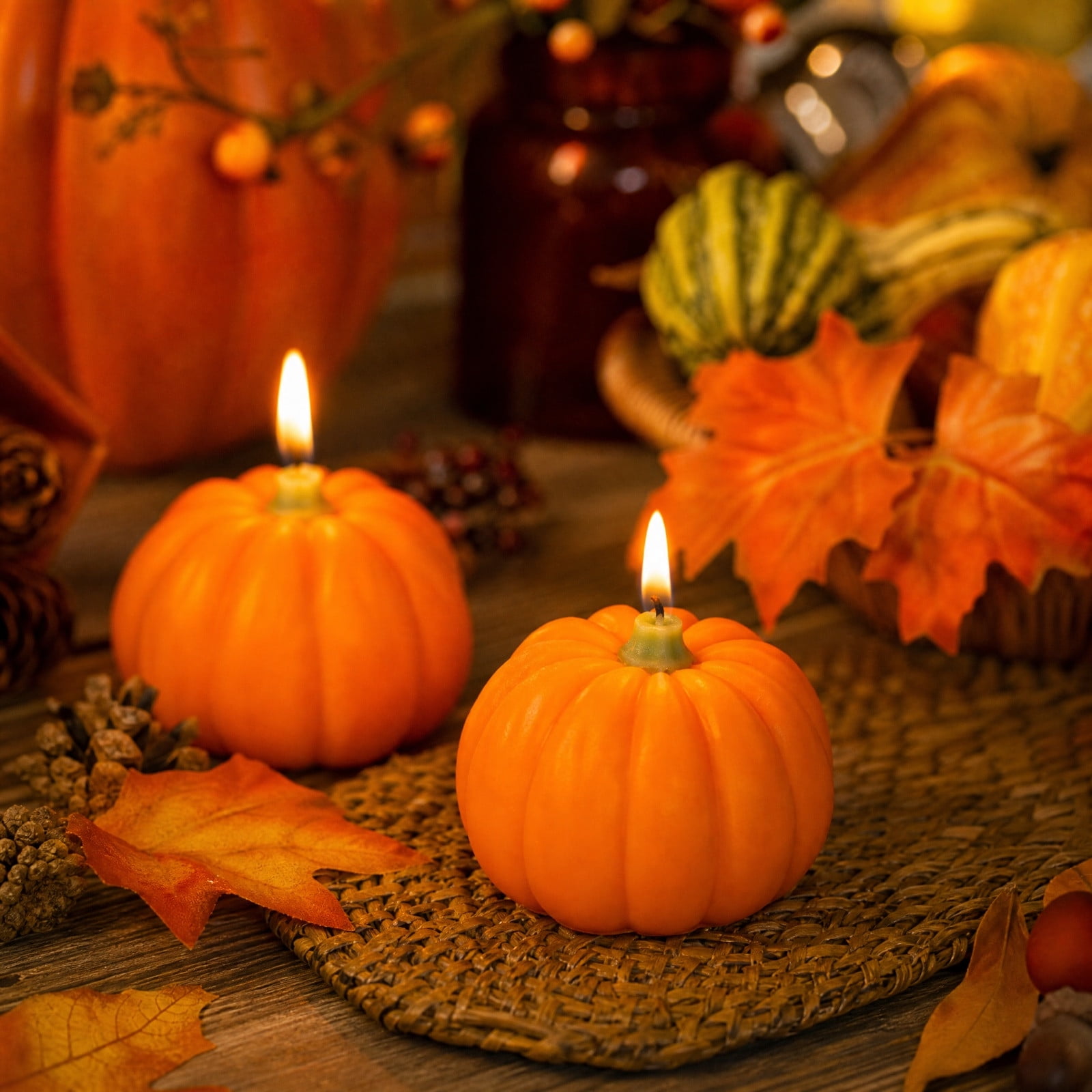 Dalxymotic Halloween Pumpkin Spice Soy Candle Thanksgiving Aromatherapy Candle Handmade Soy Wax Home Fragrance Holiday Candle for Living Room Kitchen Mantel Bathroom Bedroom