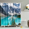 thumbnail image 2 of HD Seascape Printed Polyester Shower Curtains Bath Decor with 12 C-Shape Plastic Hanging Hooks Beautiful Bath Decor 70 x 70 Inches, 2 of 2