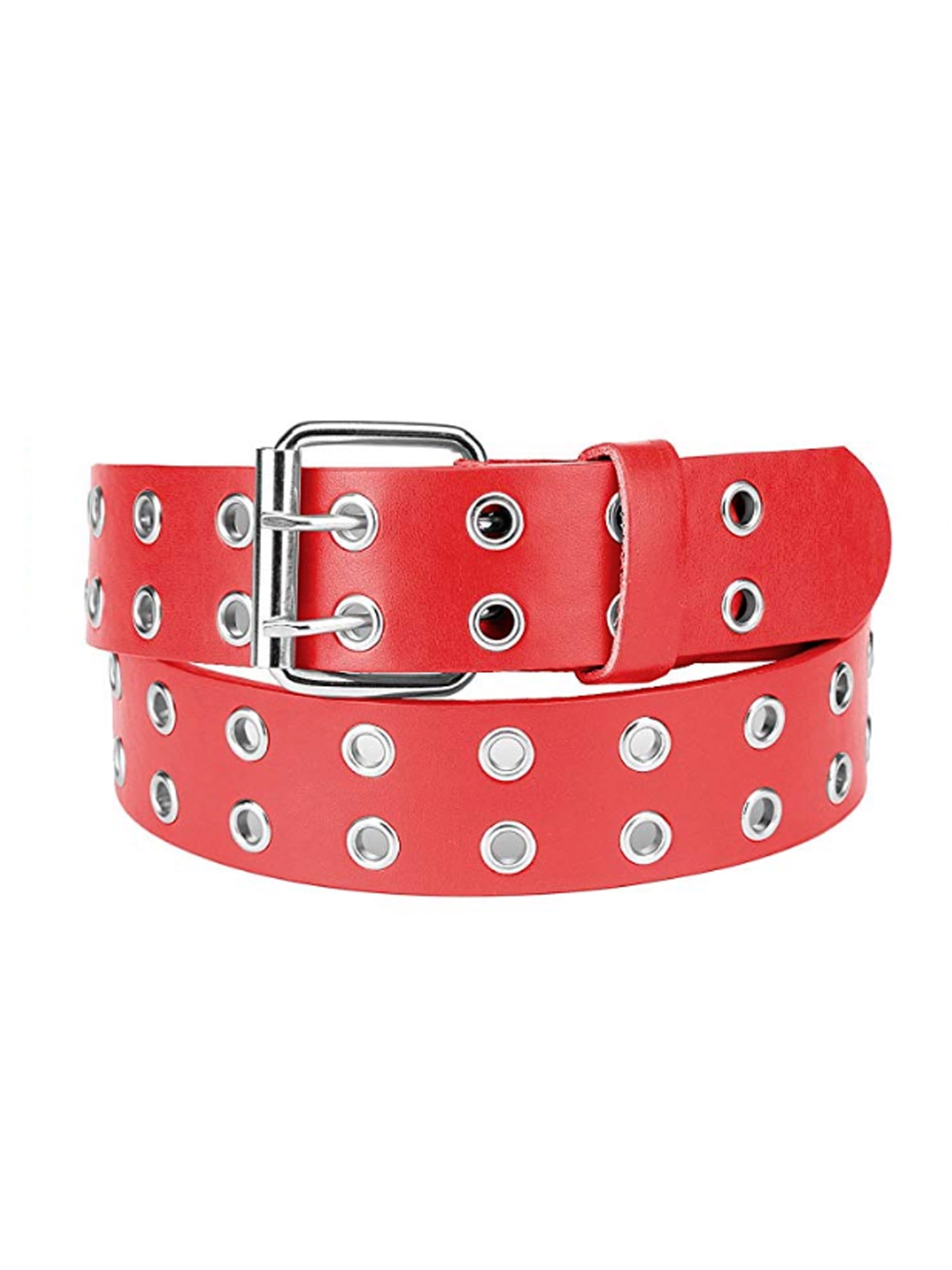 Eurosport Solid Rich Fashion Color Double Grommet Belt - BW9915A - Red ...
