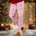 thumbnail image 2 of Gyexs Christmas Leggings for Women Soft Stretchy Xmas Printed Pajamas Pants Fleece Lined Gym Yoga Pants Womens Christmas Apparel M-Pink & Size S, 2 of 6