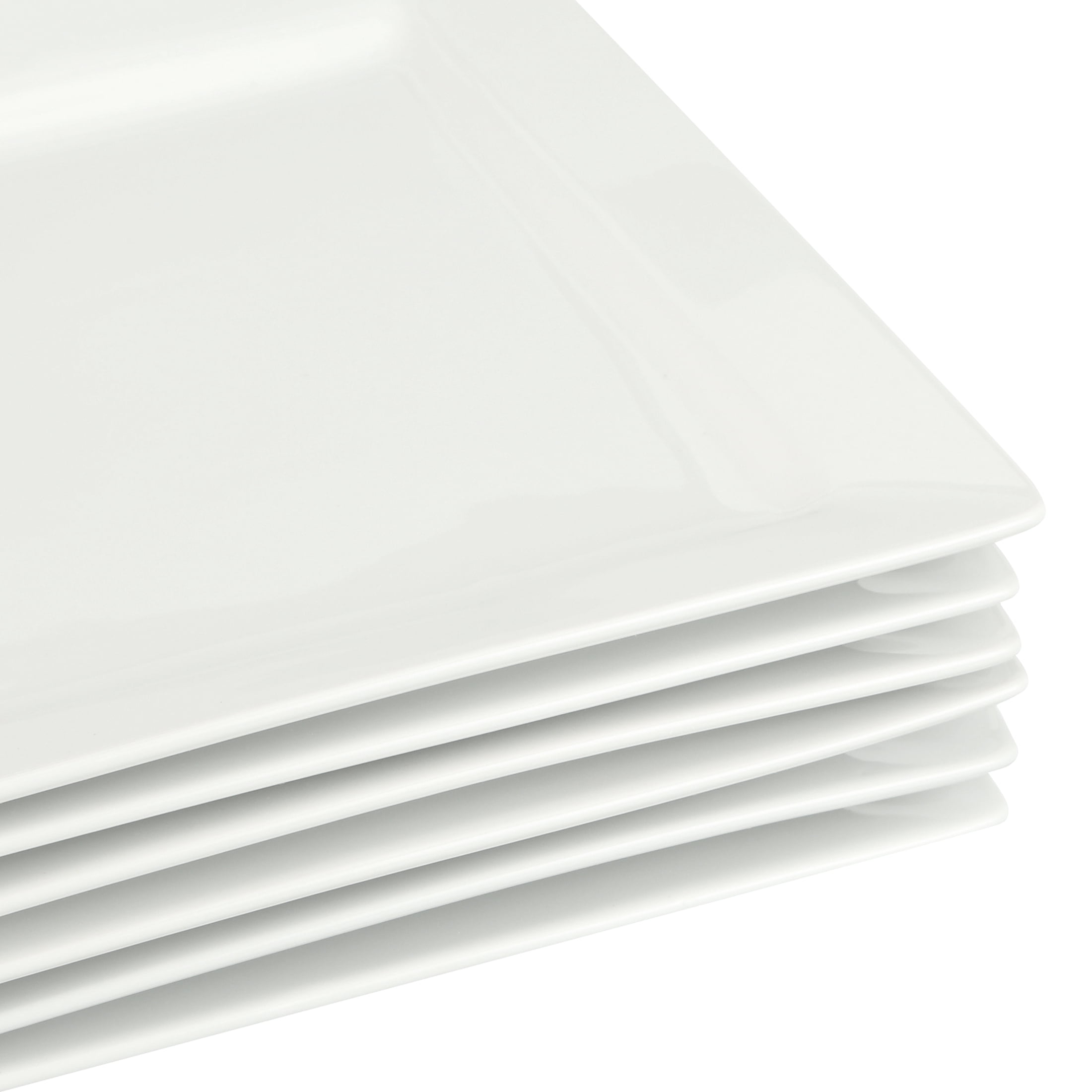 Better Homes & Gardens Square Dinner Plates, White, Set of 6