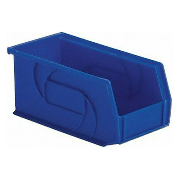 Hang & Stack Storage Bin, Plastic, Blue, 5 in H, 5 1/2 in W, 10 7/8 in L