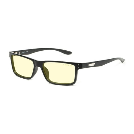 GUNNAR - VERTEX Rectangle Glasses with Ultraviolet (UV) Light Protection, Amber Lenses with Blue-light Filtering - Onyx