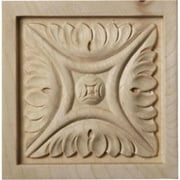 3 1/2"W x 3 1/2"H x 3/4"P Medium Middlesbrough Square Rosette, Maple