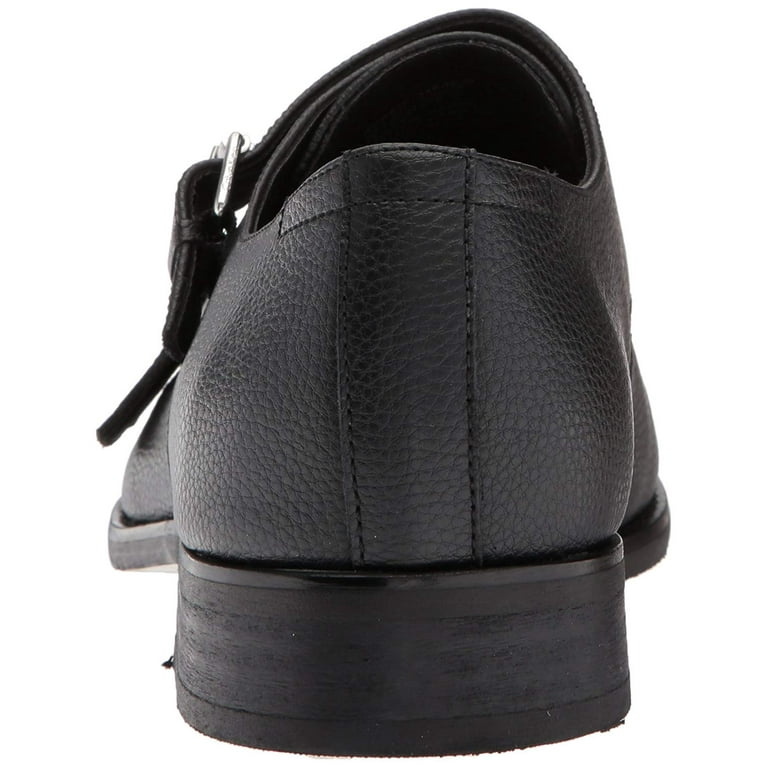 Calvin Klein Men s Robbie Tumbled Leather Monk Strap Loafer Black Size 8.5 Walmart
