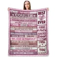 thumbnail image 1 of LHSHID Best Cousin Gifts for Women Gifts for Cousins Female Birthday Gifts for CousinFunny Cousin Gifts Idea from Cousin Cousin Gift for Mothers Day Christmas Cousin Throw Blanket 40"x50", 1 of 6