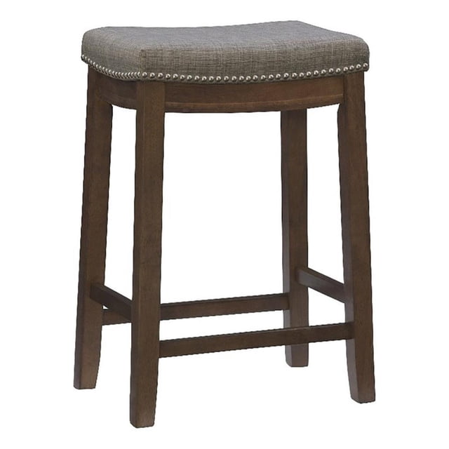 Riverbay Furniture 26" Transitional Wood/Fabric Backless Counter Stool in Brown