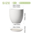 thumbnail image 5 of Ordivic 6 inch White Ceramic Planter with Drainage & Saucer, Round Indoor Plant Pot for Succulents & Cactus,Home Office Desk, Housewarming Gift, 5 of 8