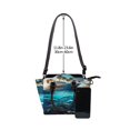 thumbnail image 4 of Lsque Hawaiian Ship Dolphin Pattern Leather Rivet Shoulder Bag – Elegant Genuine Leather & Microfiber PU Crossbody with Detachable Adjustable Strap, 4 of 5