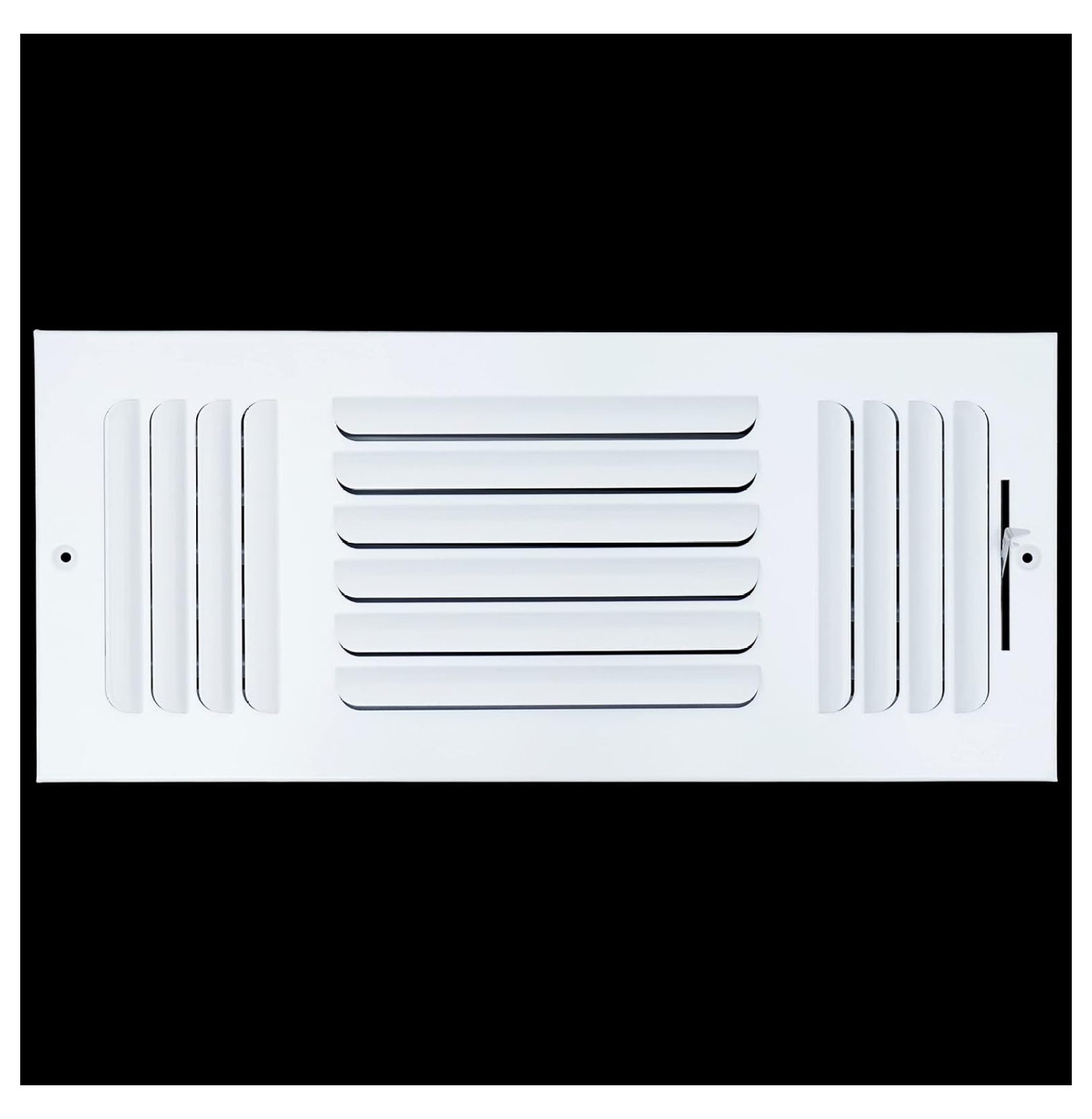 [3 Pack] Fits 16x6 Duct Opening 3 Way Fixed Curved Blade Air Supply Diffuser by | Register Vent Cover Grille for Sidewall and Ceiling | White | Out. Dim.: 17.75" X 7.75"
