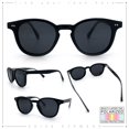 thumbnail image 2 of SA106 Polarized TAC Lens Retro Hipster Thin Keyhole Round Horn Rim Sunglasses / All Black, 2 of 7