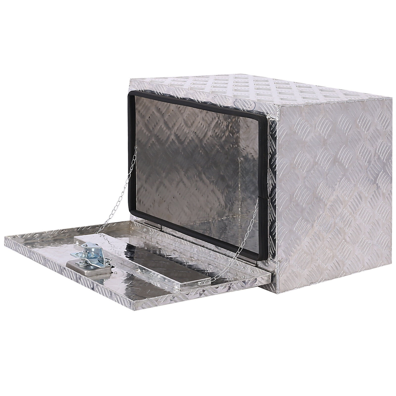 , 24inch Aluminum tool box,heavy duty truck bed tool box,outdoor trailer pickup storage tool box,RV storage organizer,underbody box w/lock keys,silver, Silver ,Aluminum ,