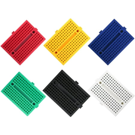

6 Pieces SYB-170 Dots Mini Electronic Breadboard Breadboard Kit Multicolor for Project(Red Blue Yellow Green White Black)