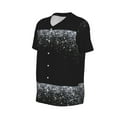 thumbnail image 2 of Balery Silver Glitter1 Baseball Jersey for Men Casual Button Down Shirts Short Sleeve Active Team Sports Uniform-3X-Large, 2 of 9