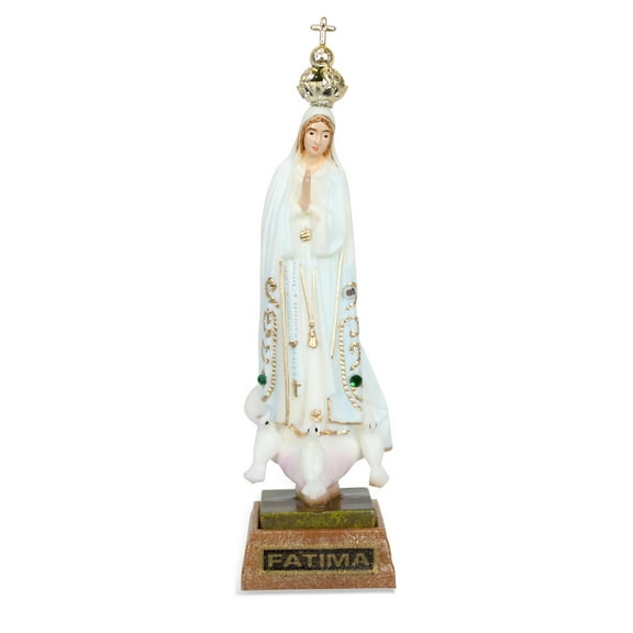 3.5" Our Lady of Fatima Statue - Hand Painted (Painted Eyes)