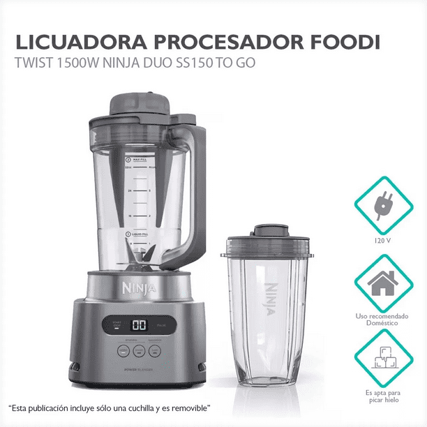 LICUADORA NINJA SS150 DUO ALTA POTENCIA 5 VELOCIDADES GRIS gris 1 Bodega Aurrera en linea