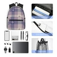 thumbnail image 6 of Fotbe Purple Floral Gingham Check Plaid Lightweight Casual Laptop Backpack for Men and Women, Daily use Waterproof backpack, Backpack for College, 6 of 8