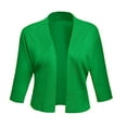 thumbnail image 4 of FOLUNSI Women's 3/4 Sleeve Cropped Cardigans Sweaters Jackets Open Front Short Shrugs for Dresses, 4 of 6