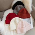 thumbnail image 3 of 100% Wool Knit Beanie - Korean Style Stretchy Ribbed Hat for Men and Women, Soft Warm Unisex Winter Cap,29*22cm,soft pink, 3 of 13