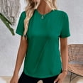 thumbnail image 6 of SHITINN Womens Casual Fashion Solid Color Crew Neck Short Sleeve Pullover T Shirt Women's T Shirts Short Sleeve Blouses Summer Tops for Women, 6 of 9