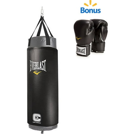 Everlast C3 100-lb. Foam Elite Heavy Bag and Pro Style Boxing Gloves Value Bundle