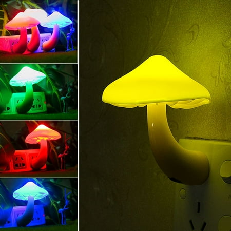 

Joernso 0.5W 220V Mushroom Light-control LED Night Light Wall Socket Lamp Bedroom Decor