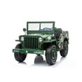 thumbnail image 1 of 24V Military Willy Jeep Style 3 Seater Electric Kids Ride On Cars with RC, 1 of 5