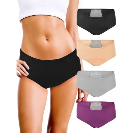 BadPiggies 3 Pack Period Underwear for Women Leakproof Soft Comfortable Panties Menstrual Brief S-XL