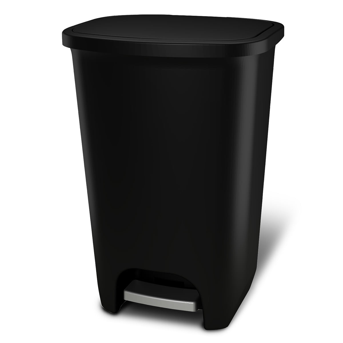 GLAD 20G Plastic Step Trash Can Black