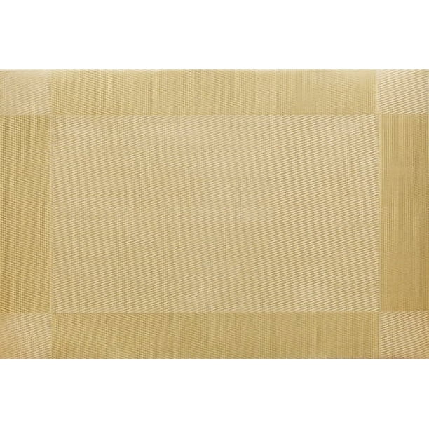 Zhuge Juego de 6 manteles individuales dorados de vinilo resistentes al calor, manteles individuales de PVC antideslizantes y lavables, juego de 6 (dorados)
