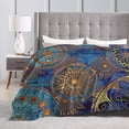 thumbnail image 2 of Retro Design Bohu Gold Mandala Fleece Blanket Comfort Warmth Soft Cozy Easy Care Bed Throw Blanket for Living Room/Bedroom All Season,Gift,50"x40", 2 of 6