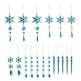thumbnail image 2 of Dserfhy 18 Pcs Crystal Christmas Ornaments for Tree Clear Acrylic Snowflake Icicle Hanging Ornaments with Drop Pendants for Winter Wonderland Chandelier Decoration, 2 of 7