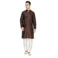 thumbnail image 1 of Mens Silk Blend Indian Wear Basic Solid Kurta Churidaar Mens Silk Sherwani, 1 of 5