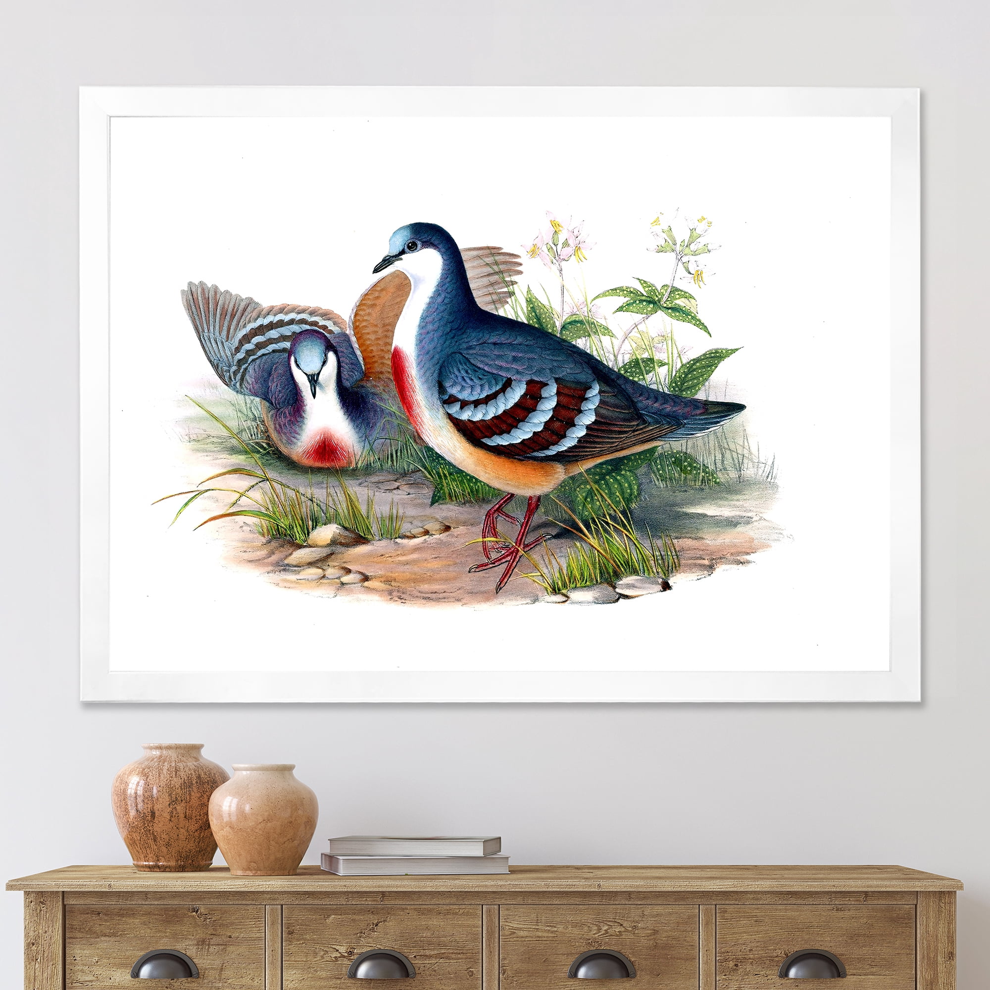 Designart 'Ancient Birds In The Wild IV' Traditional Framed Art Print