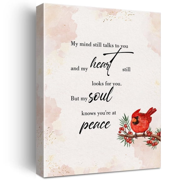 My Soul Knows You're at Peace Canvas Home Wall Art Décor Painting Poster Framed Ready to Hang Memorial Sympathy Gift