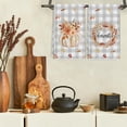 thumbnail image 5 of Fall Kitchen Towel Autumn Pumpkin Leaves Dishcloth Plaids Farmhouse Harvest Dish Towel Rustic Hand Drying Tea Towel for Thanksgiving Kitchen Cooking Baking Cleaning, 2Pcs, 18 x 26 Inch, 5 of 6