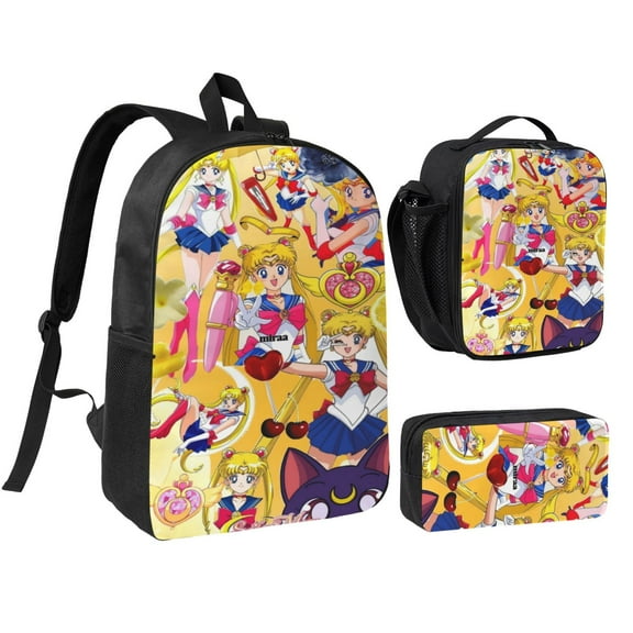Sailor Moon Three piece backpack set young backpack combination backpack lunch bag pencil case