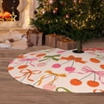 thumbnail image 6 of Sikiie Cherries And Bows 30-48 inches {designName} Print Christmas Tree Skirt Snowman Xmas Tree Skirt with Edge Christmas Decorations for Holiday Party-36", 6 of 7