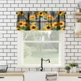 thumbnail image 2 of Rustic Sunflower Curtain Valance, Old Wooden Door with Planks Rustic Country Life Windows Curtain Valance for Kitchen Bedroom Bathroom Decor with Rod Pocket, One Panel 54X18 Inches, 2 of 6