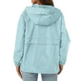 thumbnail image 5 of Womens Rain Jacket with Hood Pullover Packable Lightweight Windbreaker Waterproof Breathable Outdoor Jacket Light Blue XXL, 5 of 5