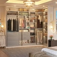 thumbnail image 4 of Homieasy Freestanding Closet System with 3 Sets, 87.2" Closet Organizer System with 5 Drawers & 4 Hanging Rods, Reversible L Shaped Walk-in Closets, Gray, 4 of 7