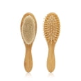 thumbnail image 2 of 2Pcs Comb Set Infant Hairbrush Bamboo Prevents Entangled Massage Wooden Shower Registry Gift Baby Hair Brush Hair Comb for Toddlers, 2 of 10
