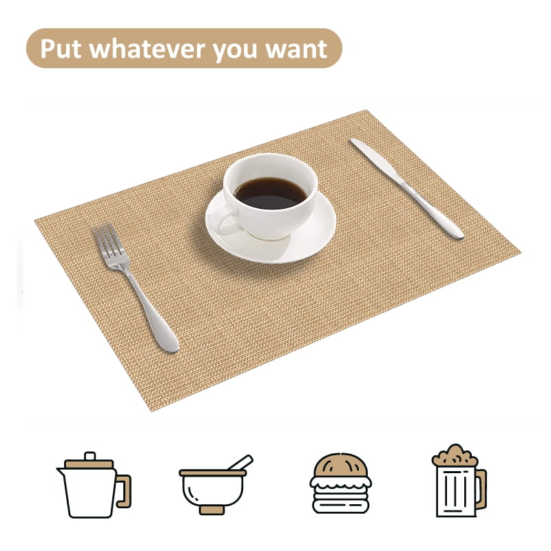 Howarmer Placemats, Washable Woven Vinyl Placemats, HeatResistant