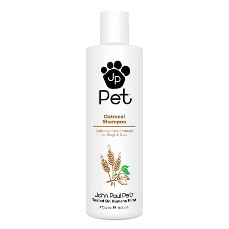 John Paul Pet Oatmeal Shampoo for Dogs and Cats, Sensitive Skin Formula Soothes and Moisturizes Dry Skin and Fur, (Best Dog Shampoo For Dry Sensitive Skin)