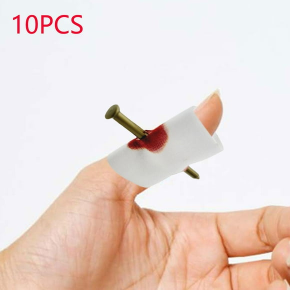 10 piezas de uñas postizas Hugo Clavo a través del dedo Halloween